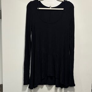 Free People Black Long Sleeve Top